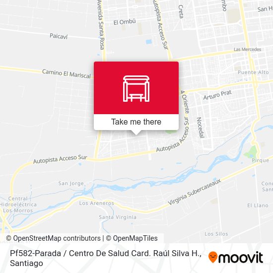 Pf582-Parada / Centro De Salud Card. Raúl Silva H. map