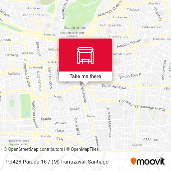Pd428-Parada 16 / (M) Irarrázaval map