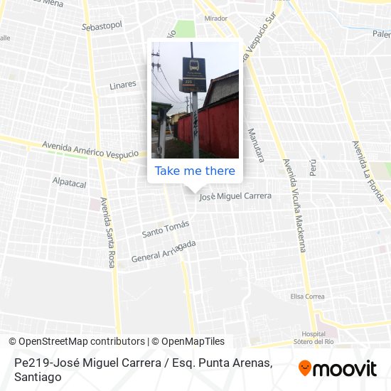 Pe219-José Miguel Carrera / Esq. Punta Arenas map