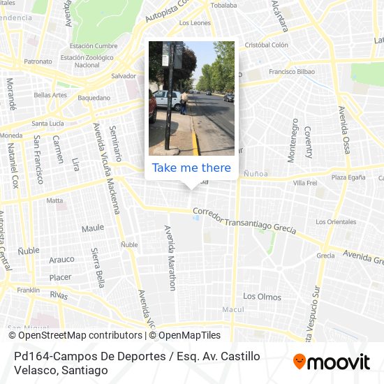 Pd164-Campos De Deportes / Esq. Av. Castillo Velasco map