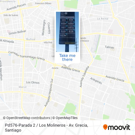 Pd576-Parada 2 / Los Molineros - Av. Grecia map