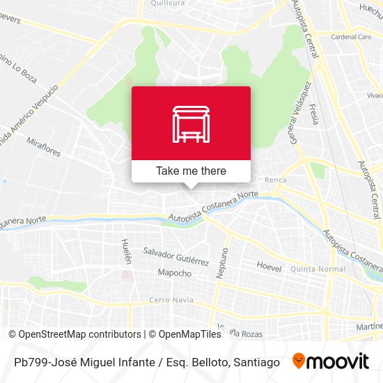 Pb799-José Miguel Infante / Esq. Belloto map