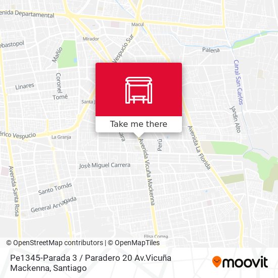 Pe1345-Parada 3 / Paradero 20 Av.Vicuña Mackenna map