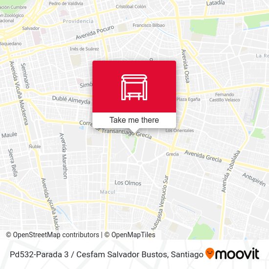 Mapa de Pd532-Parada 3 / Cesfam Salvador Bustos