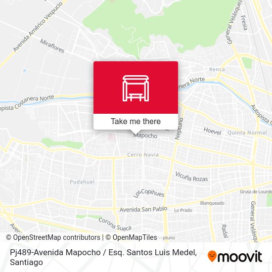 Pj489-Avenida Mapocho / Esq. Santos Luis Medel map