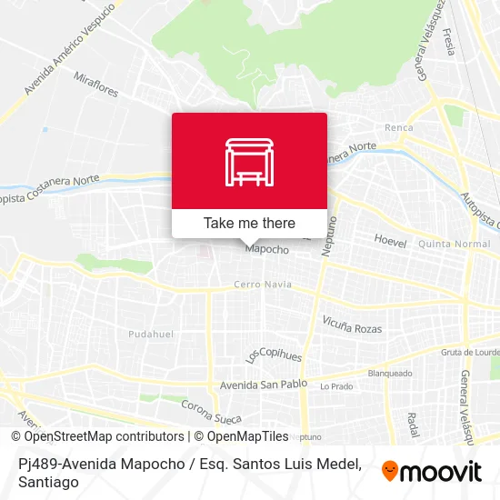 Pj489-Avenida Mapocho / Esq. Santos Luis Medel map