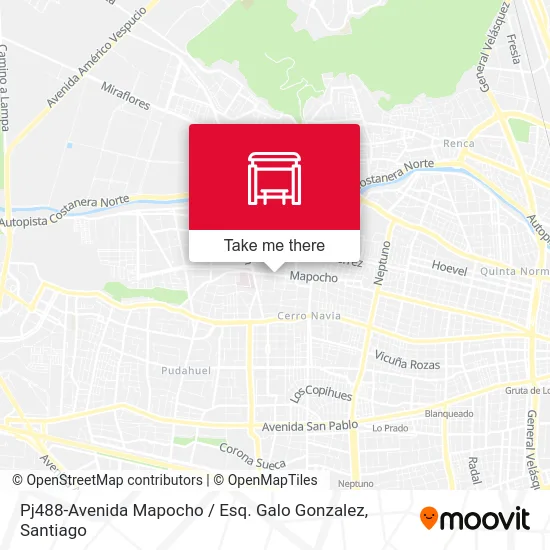 Pj488-Avenida Mapocho / Esq. Galo Gonzalez map