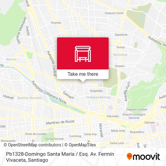 Pb1328-Domingo Santa María / Esq. Av. Fermín Vivaceta map