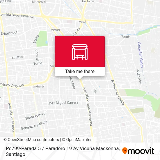 Pe799-Parada 5 / Paradero 19 Av.Vicuña Mackenna map