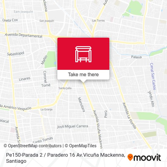 Pe150-Parada 2 / Paradero 16 Av.Vicuña Mackenna map