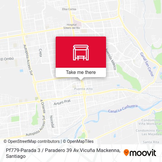 Mapa de Pf779-Parada 3 / Paradero 39 Av.Vicuña Mackenna