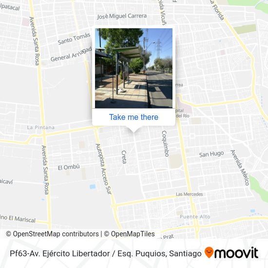 Mapa de Pf63-Av. Ejército Libertador / Esq. Puquios