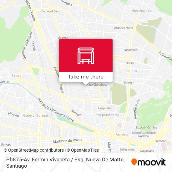 Pb875-Av. Fermín Vivaceta / Esq. Nueva De Matte map