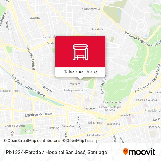 Pb1324-Parada / Hospital San José map