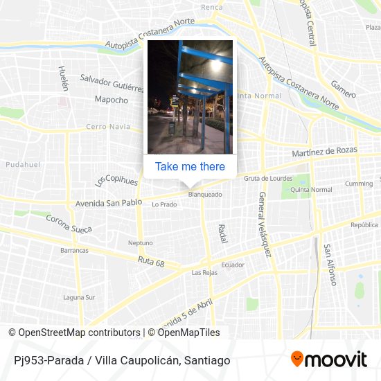 Mapa de Pj953-Parada / Villa Caupolicán