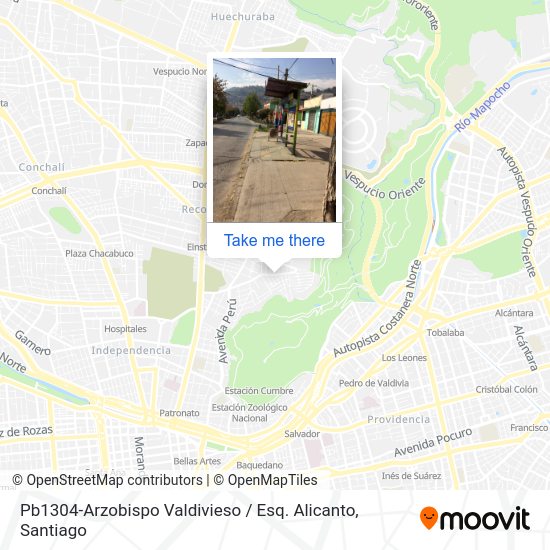 Pb1304-Arzobispo Valdivieso / Esq. Alicanto map