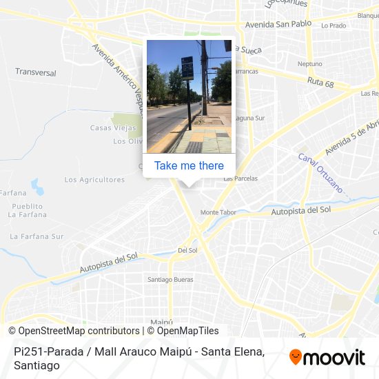 Pi251-Parada / Mall Arauco Maipú - Santa Elena map