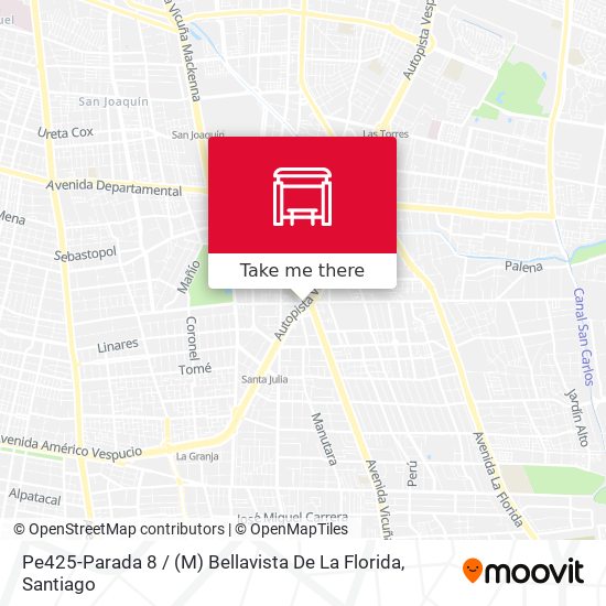 Pe425-Parada 8 / (M) Bellavista De La Florida map