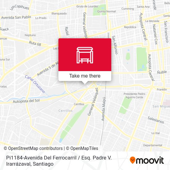 Mapa de Pi1184-Avenida Del Ferrocarril / Esq. Padre V. Irarrázaval