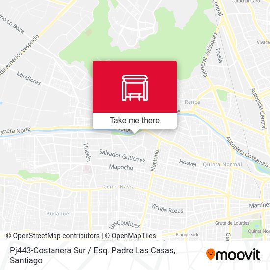 Mapa de Pj443-Costanera Sur / Esq. Padre Las Casas