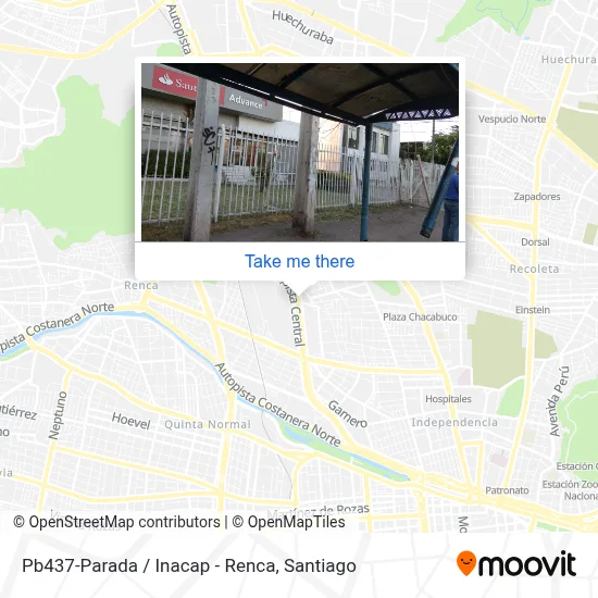 Pb437-Parada / Inacap - Renca map