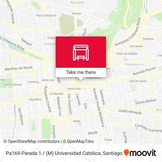 Pa169-Parada 1 / (M) Universidad Católica map
