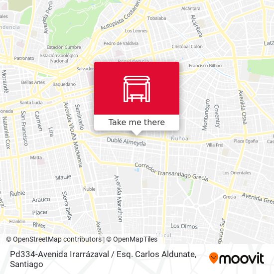 Pd334-Avenida Irarrázaval / Esq. Carlos Aldunate map