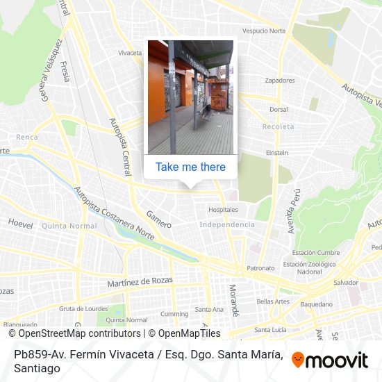 Mapa de Pb859-Av. Fermín Vivaceta / Esq. Dgo. Santa María