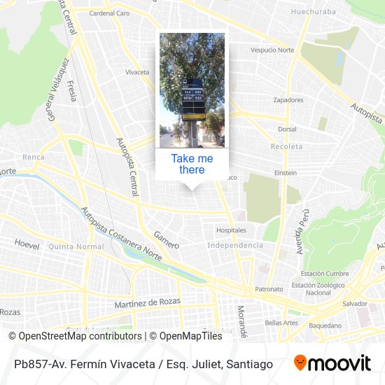 Pb857-Av. Fermín Vivaceta / Esq. Juliet map
