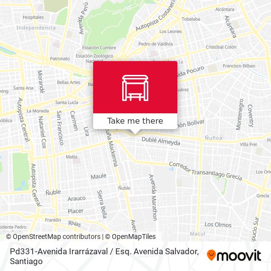 Pd331-Avenida Irarrázaval / Esq. Avenida Salvador map