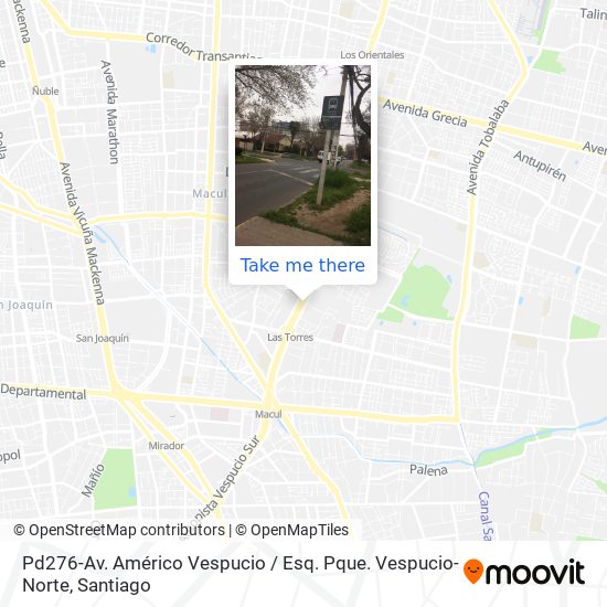 Pd276-Av. Américo Vespucio / Esq. Pque. Vespucio-Norte map