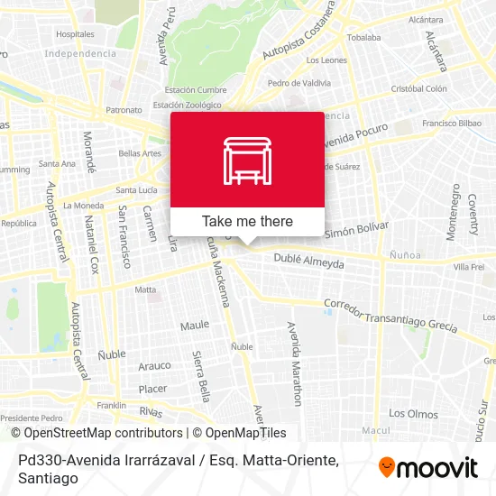Pd330-Avenida Irarrázaval / Esq. Matta-Oriente map