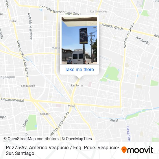 Pd275-Av. Américo Vespucio / Esq. Pque. Vespucio-Sur map