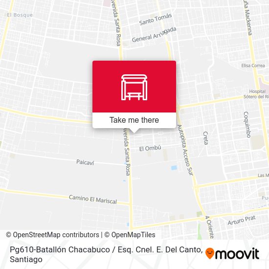 Pg610-Batallón Chacabuco / Esq. Cnel. E. Del Canto map