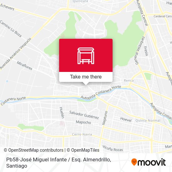 Pb58-José Miguel Infante / Esq. Almendrillo map