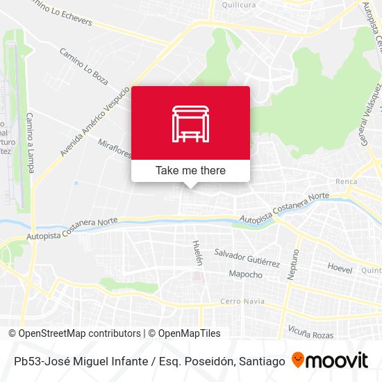 Mapa de Pb53-José Miguel Infante / Esq. Poseidón