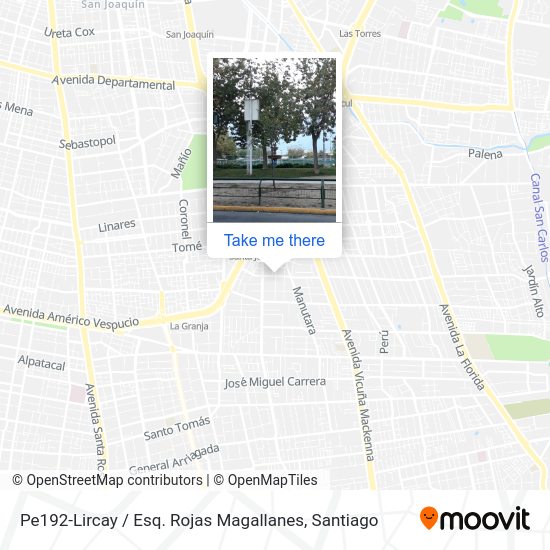 Mapa de Pe192-Lircay / Esq. Rojas Magallanes