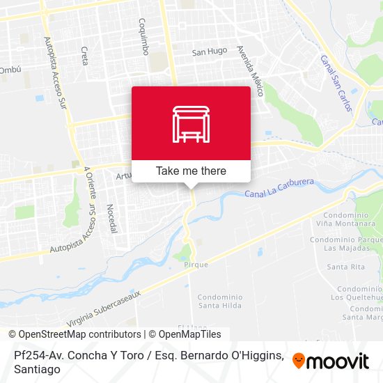 Pf254-Av. Concha Y Toro / Esq. Bernardo O'Higgins map