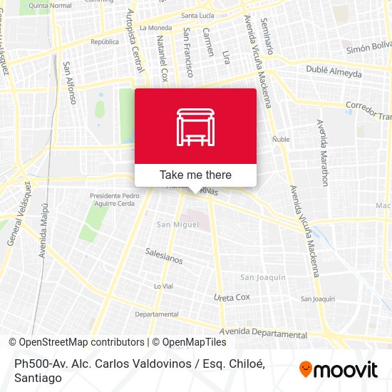 Ph500-Av. Alc. Carlos Valdovinos / Esq. Chiloé map