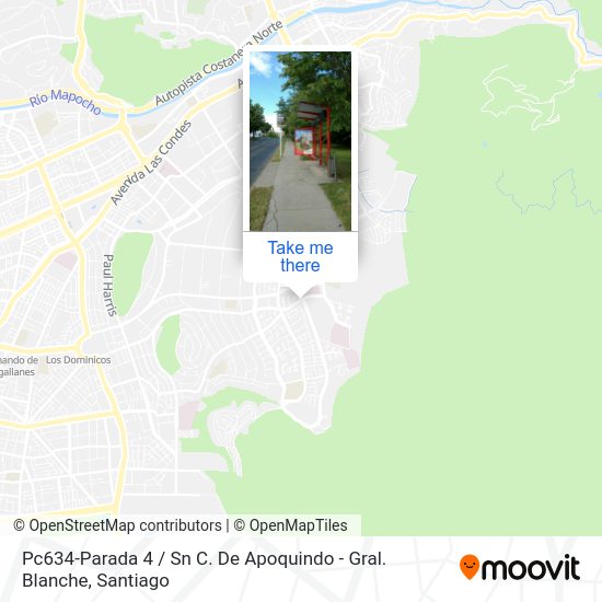 Mapa de Pc634-Parada 4 / Sn C. De Apoquindo - Gral. Blanche