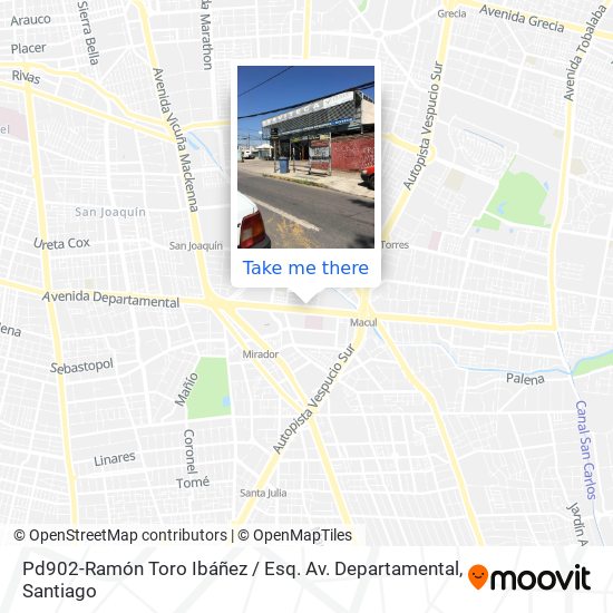 Pd902-Ramón Toro Ibáñez / Esq. Av. Departamental map