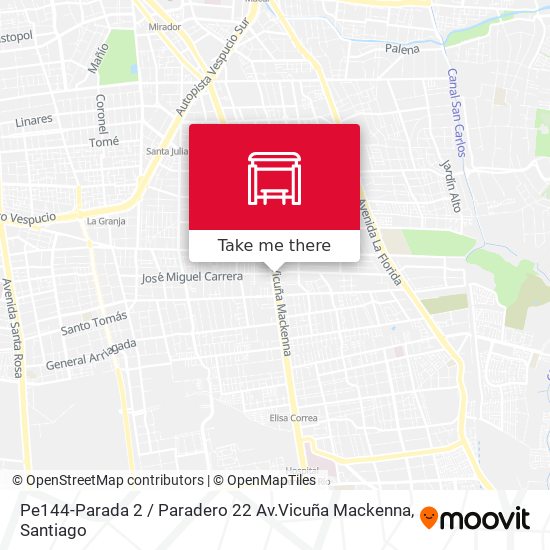 Pe144-Parada 2 / Paradero 22 Av.Vicuña Mackenna map