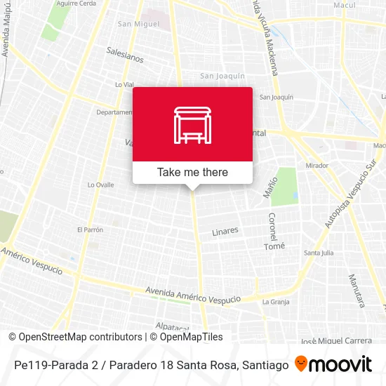 Pe119-Parada 2 / Paradero 18 Santa Rosa map