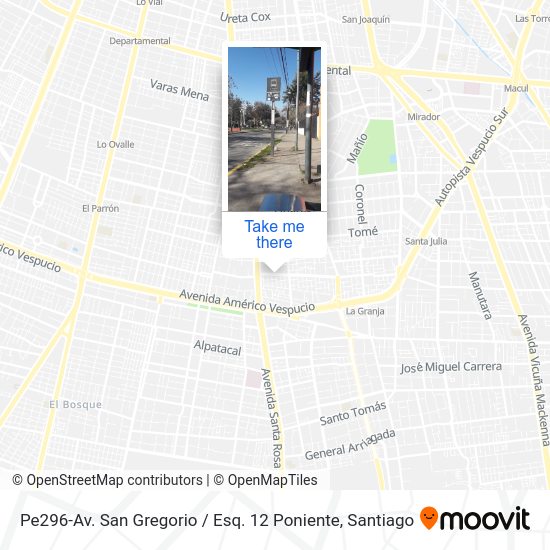Mapa de Pe296-Av. San Gregorio / Esq. 12 Poniente