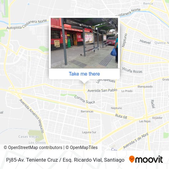 Pj85-Av. Teniente Cruz / Esq. Ricardo Vial map