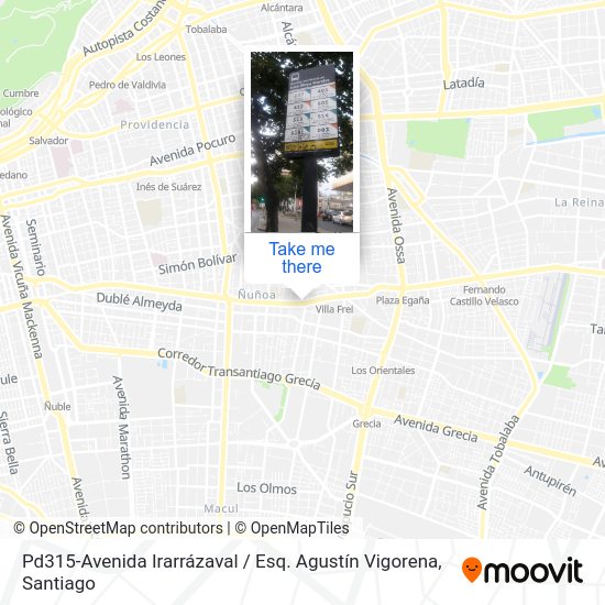 Mapa de Pd315-Avenida Irarrázaval / Esq. Agustín Vigorena