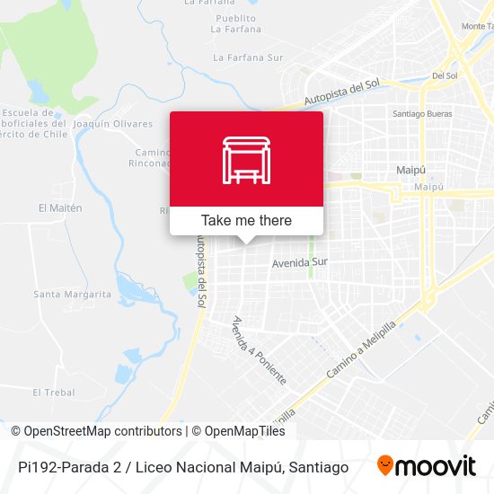 Pi192-Parada 2 / Liceo Nacional Maipú map