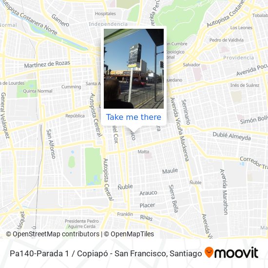 Pa140-Parada 1 / Copiapó - San Francisco map