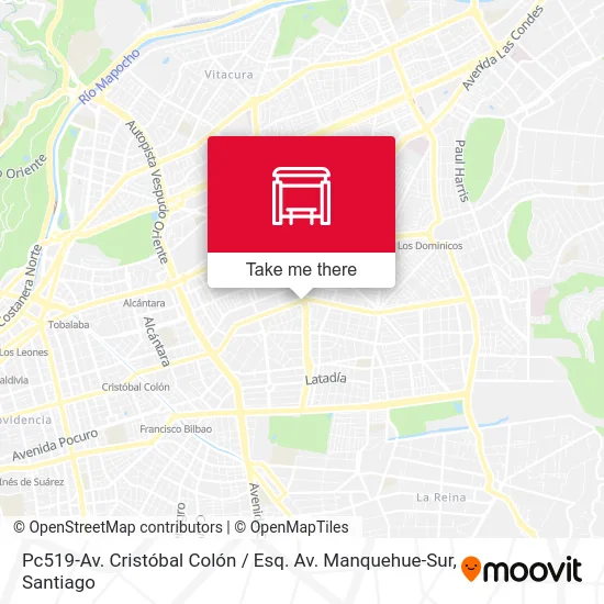 Pc519-Av. Cristóbal Colón / Esq. Av. Manquehue-Sur map
