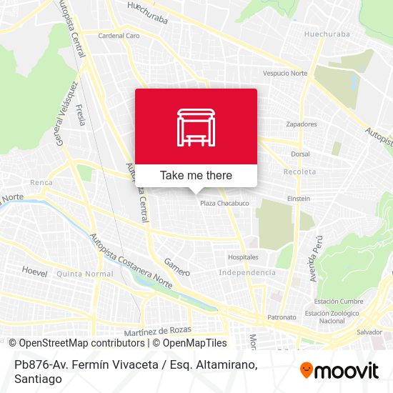 Pb876-Av. Fermín Vivaceta / Esq. Altamirano map